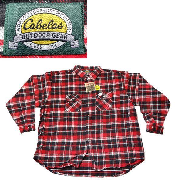 Cabela's キャベラス 米国製 ネルシャツ 3062-F11 レッド/ブラック サイズ4XLの通販は