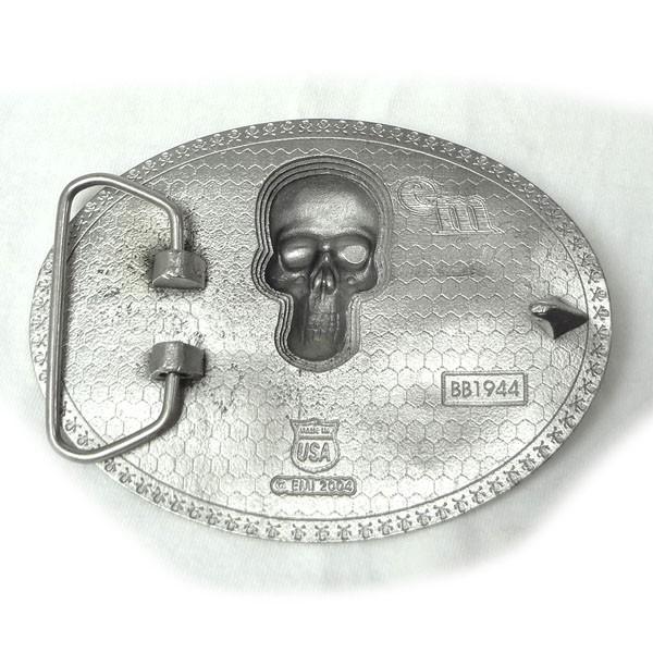 本革 サドルレザーベルト どくろ バックル 米国製 幅40mm 4,5mm厚1枚