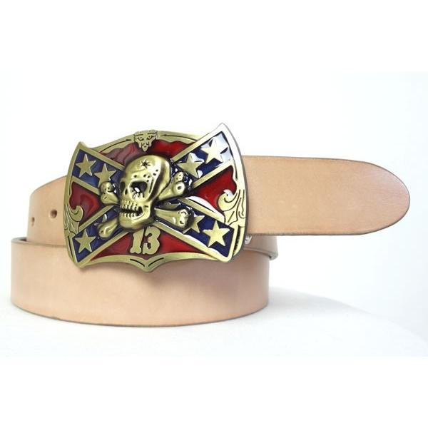 ベルト 本革サドルレザー オイルレザーブラック どくろバックル 幅40mm 牛皮 牛革 1枚革 ベルト 本革サドルレザー オイルレザーブラック どくろバックル 幅40mm