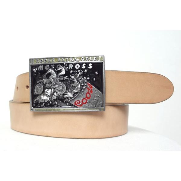 ベルト 本革サドルレザー オイルレザーブラック coorsクアーズバックル