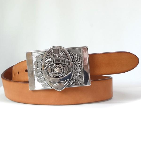 ベルト 本革サドルレザー オイルレザー シルバープレートバックル