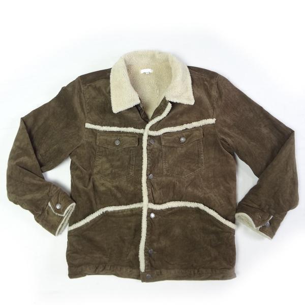 コーデュロイ ボア付きジャケット カバーオール サイズL メンズ カジュアル