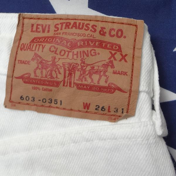 リーバイス ホワイト 白 ジーンズ スリム Levi's 603 日本製 W26インチ
