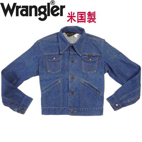 サイズ34 ラングラー 米国製 中古124 ジージャン 古着デニムジャケット MADE IN THE USA Wrangler