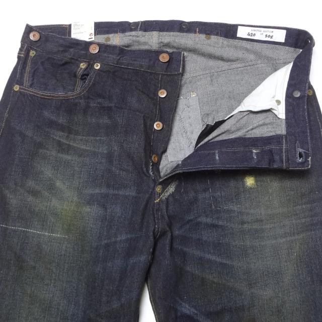 Levi's 501XX ダメージ加工 デニムパンツ W34 L32復刻 リーバイス 501XX ビンテージ アメリカ製 復刻 1906モデル W34インチ