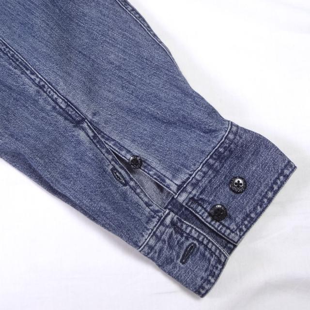 ハーレーダビッドソン 刺繍ロゴ入り ワークシャツ デニムシャツ HARLEY