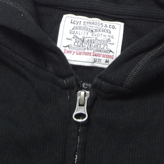 リーバイス フルジップ ジップアップスエットパーカー ブラック サイズM Levi’s メンズ カジュアル アメカジ 廃番モデル〇_5
