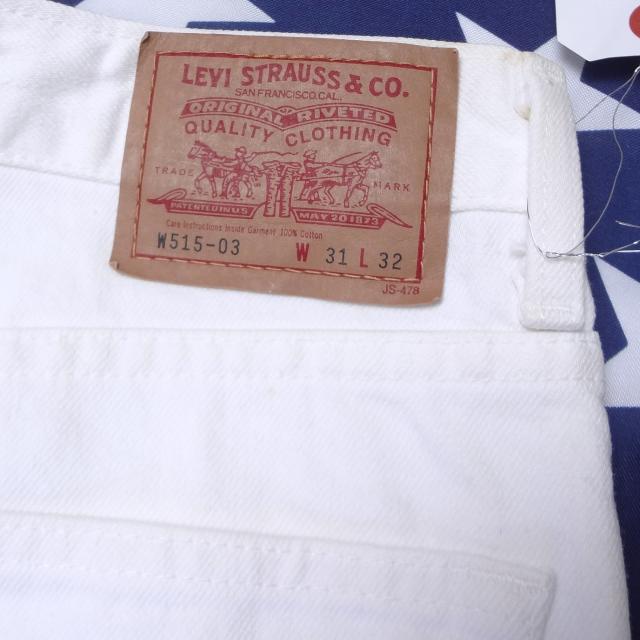 リーバイス ホワイト 白 ジーンズ レディース Levi’s W515 日本製 W31インチ ハイウェスト リーバイス ホワイト 白 ジーンズ レディース Levi's W515 日本製 W31