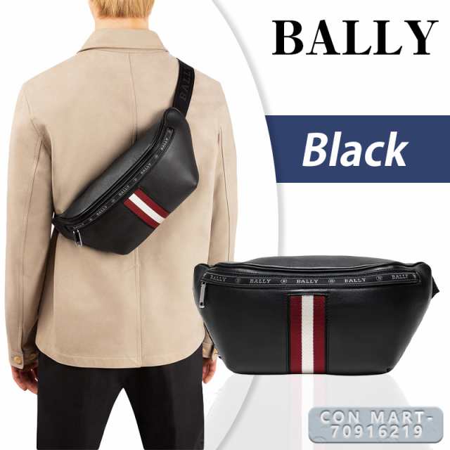 BALLY バリー レザー ボディバッグ ウエストポーチ ブラック メンズ ...