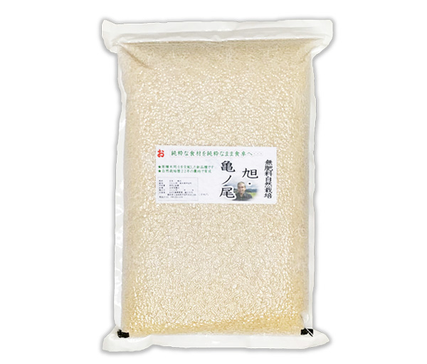 新米 自然栽培 純粋米 旭 亀の尾 玄米5kg　熊本県2024年度産　20年以上 無肥料 無農薬 の田んぼ　長い交配固定期間を通し自然栽培　生産元での自家採取は６年以上