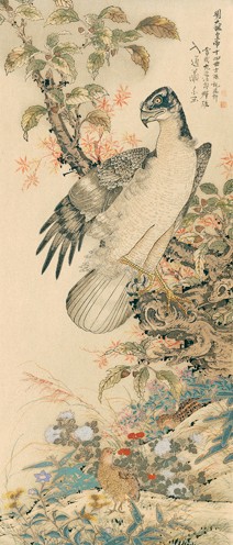 蕭白筆　花鳥圖