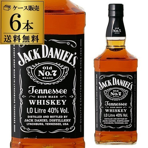 ジャック ダニエル ブラック 40度 1 000ml 正規品 6本販売 送料無料 ウイスキー バーボン テネシー 1L 1000 長Sの通販は