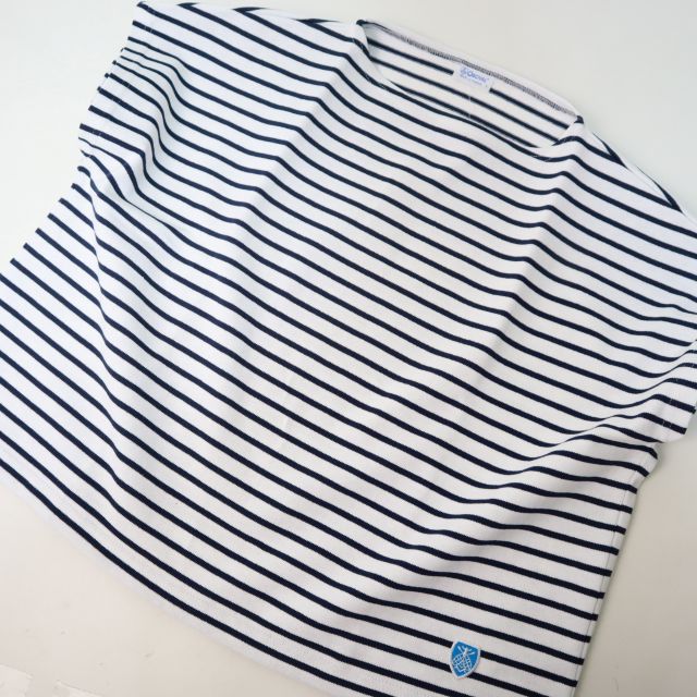 【SALE30%OFF】2025春夏新色 フランス製 ORCIVAL オーシバル オーチバル コットンロード フレンチスリーブ ボートネックTEEシャツ ＃B271 細ボーダー レディース_6