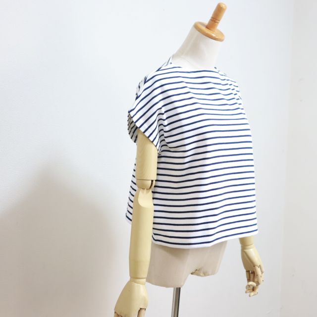 【SALE30%OFF】2025春夏新色 フランス製 ORCIVAL オーシバル オーチバル コットンロード フレンチスリーブ ボートネックTEEシャツ ＃B271 細ボーダー レディース_9