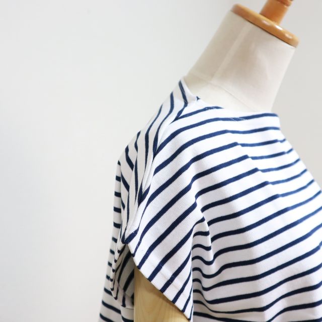 【SALE30%OFF】2025春夏新色 フランス製 ORCIVAL オーシバル オーチバル コットンロード フレンチスリーブ ボートネックTEEシャツ ＃B271 細ボーダー レディース_8