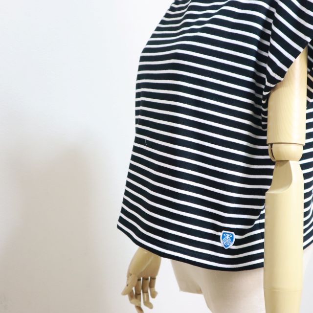 【SALE30%OFF】2025春夏新色 フランス製 ORCIVAL オーシバル オーチバル コットンロード フレンチスリーブ ボートネックTEEシャツ ＃B271 細ボーダー レディース_10