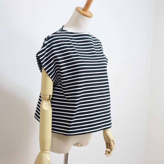 【SALE30%OFF】2025春夏新色 フランス製 ORCIVAL オーシバル オーチバル コットンロード フレンチスリーブ ボートネックTEEシャツ ＃B271 細ボーダー レディース_11