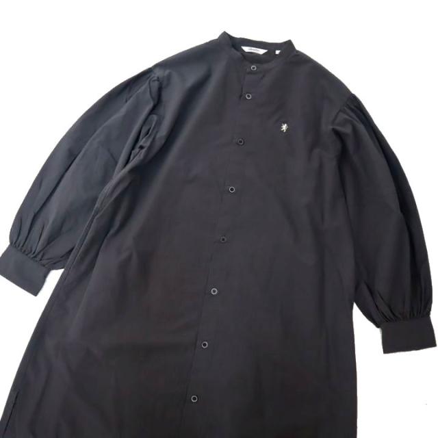 2025秋冬新作 GYMPHLEX ジムフレッックス バンドカラー L/S シャツワンピース 袖ギャザー #GY-G0107 OTD チャコール レディース 2025秋冬新作 GYMPHLEX ジムフレッックス バンドカラー L/S シャツ