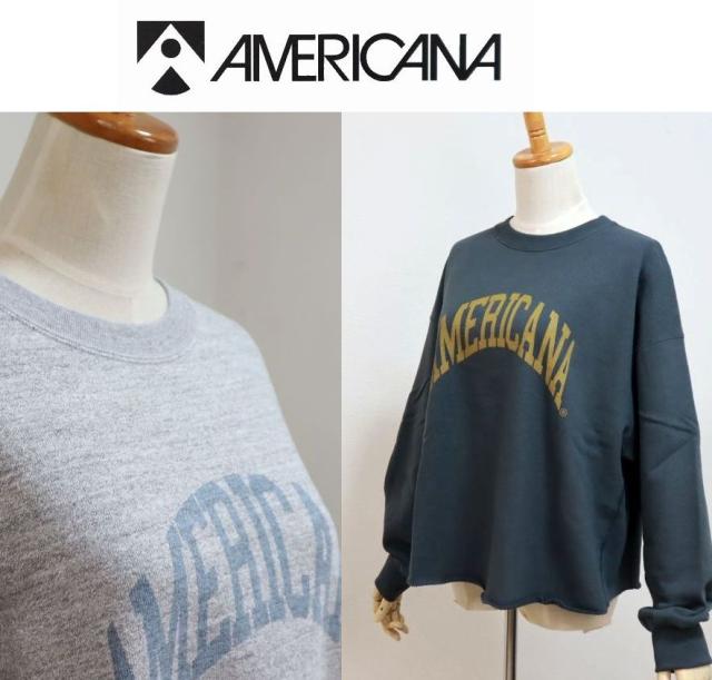 2025年秋冬NEW  Americana アメリカーナ 14ゲージ裏毛 リバースウィーブ ワイドカットオフ クルーネック スウェット AMERICANA BRF-736A/2  レディース