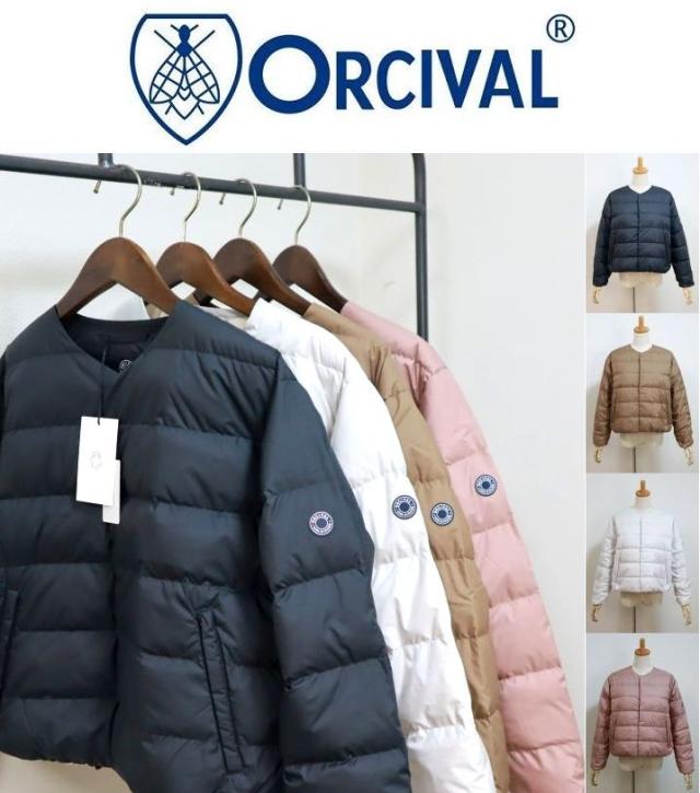 2025秋冬 ORCIVAL オーシバル オーチバル   #OR-A0603 DPR ライトダウンジャケット ノーカラー ショートブルゾン   レディース