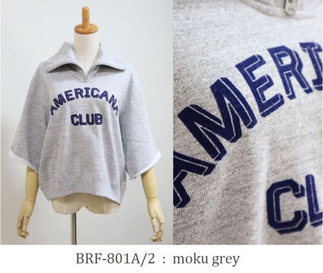 2026SS NEW Americana アメリカーナ 14ゲージ裏毛 クロップド ハーフジップ カットオフ スウェット BRF-801A/2 レディース_5