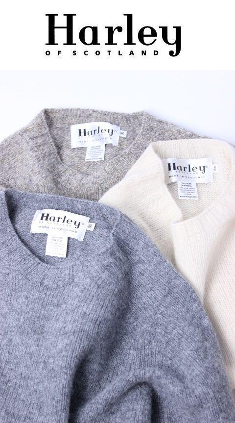 SALE40%OFF 2023秋冬 Harley of scotland ハーレーオブスコットランド シェットランド CREW NECK ニット 2474-7 レディース
