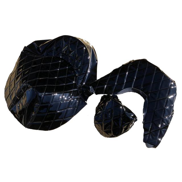 フォルツァ MF08 エナメル ダイヤ柄 張替え シートカバー 艶あり 黒 3点セットの通販は