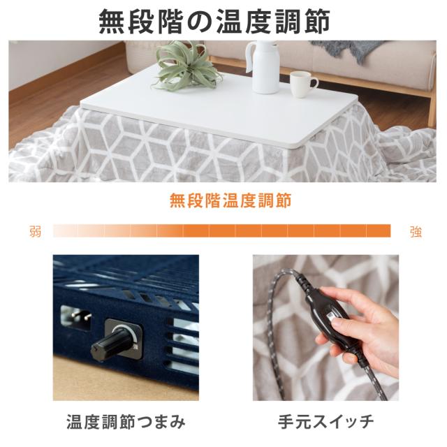 ★P5倍＆10%OFFクーポン対象商品★速暖2秒！こたつ 折りたたみ 正方形 ヒーターユニット 折れ脚こたつ 75ｘ75cm 純綿掛布団 北欧柄 2点セット セット こたつ布団 手元スイッチ付 コタツ テーブル リビングテーブル 北欧 かわいい 天板 uv塗装 座卓 送料無料 ktc7575-pt