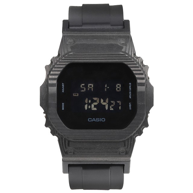 G-SHOCK dw5600 カスタム ブラックカーボン仕様 BLACKOUT ラバーバンド カシオーク ブラックベルト CARBON