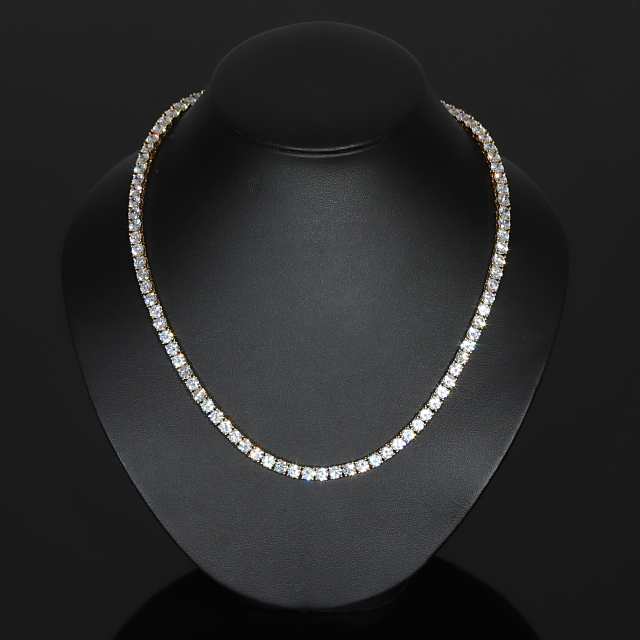 テニスネックレス テニスチェーン 幅5mmストーン【45cm / 50cm】 ホワイトゴールド TENNIS NECKLACE CZダイヤ（キュービック・ジルコニアの通販は