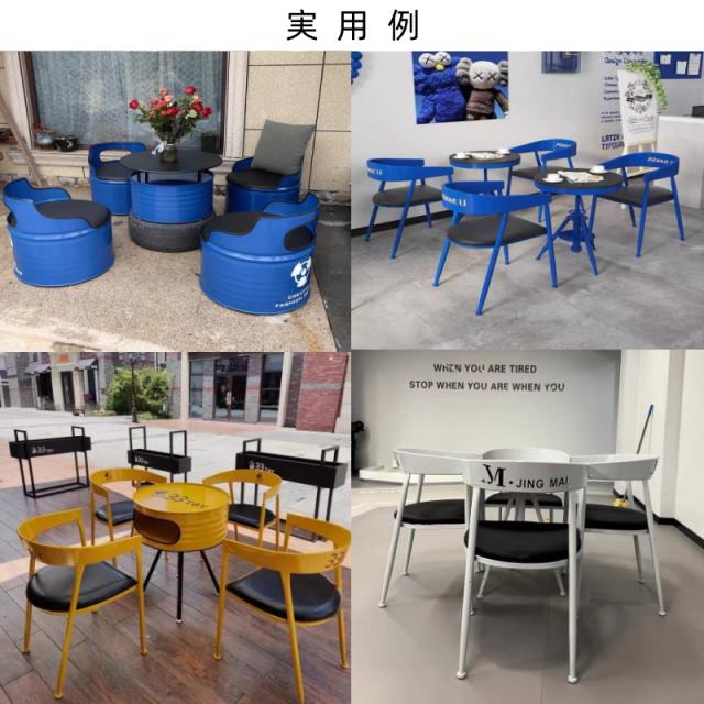 カフェテーブル形テーブル ダイニングテーブルセット オフィスやカフェに スチール製 丸テーブル 丸 アイアン 小さいテーブル ミニテーブルライトブルー 形 おしゃれ　コンテナ風 省スペース コンパクト 2人 直径60cm グレー