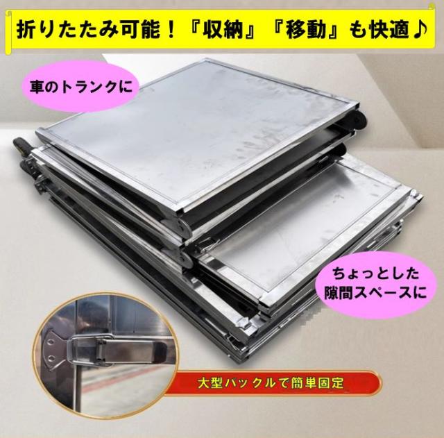 屋台風販売台 ステンレス鋼製屋台セット イベントやお祭りで大活躍のカンタン屋台セット 移動式屋台 模擬店 販売台 夜店 お祭り 縁日 看板 多機能机 タコ焼き　焼きそば クレープ からあげ 業務用 串焼き 折り畳み屋台_5