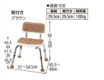 マキテック らくらくシャワーベンチ 背なしタイプ （ブラウン） 大人気