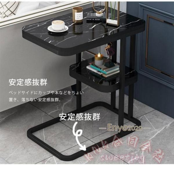 コの字型サイドテーブル昇降キャスター付き KNK(株) 高さ66-106cm北欧ベッド横デスク玄関回転おしゃれ多機能テーブル_11