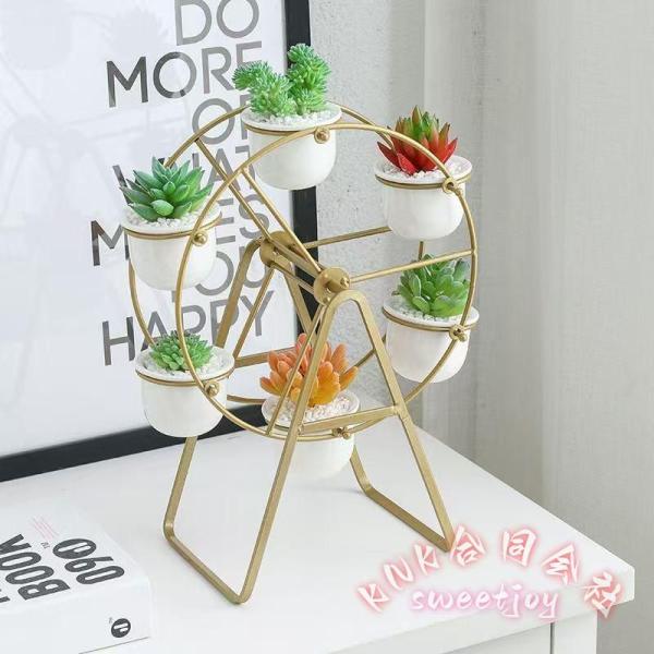 植木鉢スタンド 観覧車 6ポット 鉢カバー 多肉植物 KNK(株） ガーデニング インテリア サボテン おしゃれ 可愛い 省スペース 室内 玄関 プレゼント