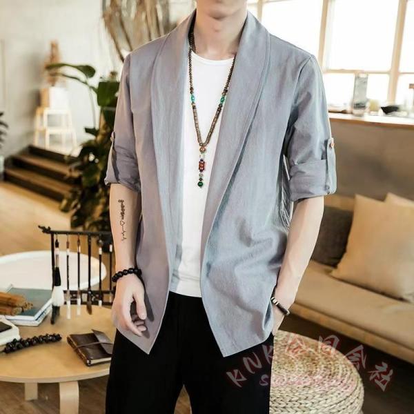 メンズテーラードジャケット綿麻KNK(株）夏にロールアップできるカジュアルジャケット薄手で大きいサイズ対応通勤にもライトアウターにも