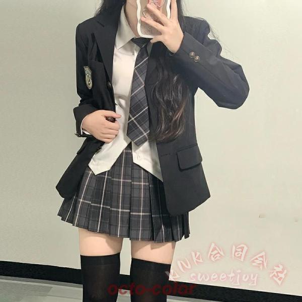 卒業式入学式スーツ女の子5点セットKNK(株）チェック柄ジャケット＋スカートなどのジュニアフォーマルで小学生のJK制服風コーデ春秋対応_10