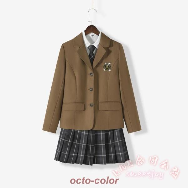 卒業式入学式スーツ女の子5点セットKNK(株）チェック柄ジャケット＋スカートなどのジュニアフォーマルで小学生のJK制服風コーデ春秋対応_5