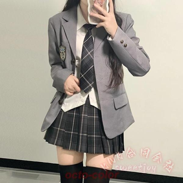 卒業式入学式スーツ女の子5点セットKNK(株）チェック柄ジャケット＋スカートなどのジュニアフォーマルで小学生のJK制服風コーデ春秋対応_8