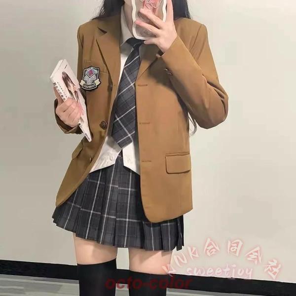 卒業式入学式スーツ女の子5点セットKNK(株）チェック柄ジャケット＋スカートなどのジュニアフォーマルで小学生のJK制服風コーデ春秋対応_9