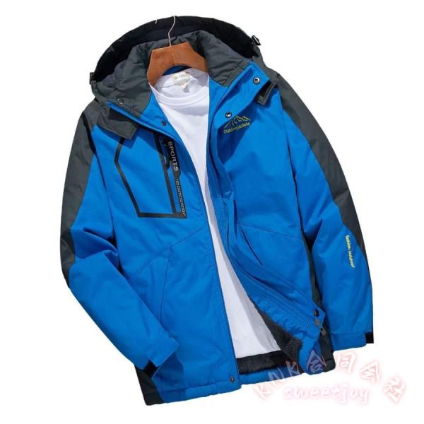 メンズ裏起毛マウンテンパーカー防水防風厚手KNK(株）登山トレッキングジャケットとしてフード脱着できる冬用防寒アウトドアウェア