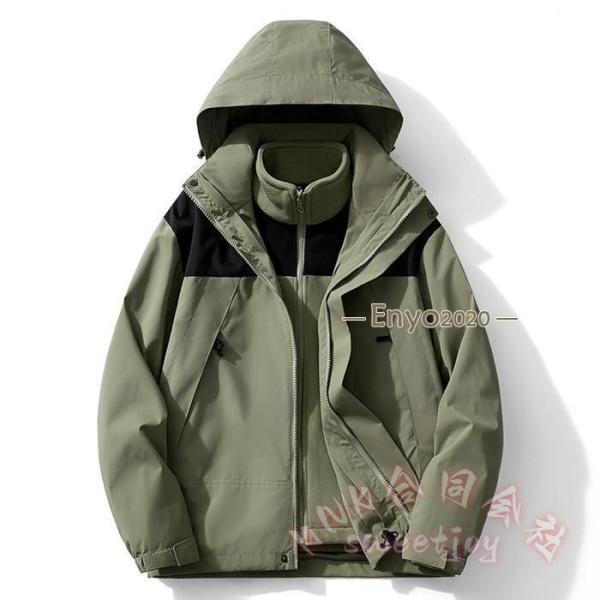 3wayフリースライナー付き防寒マウンテンパーカーKNK(株）メンズレディース対応で防水防風の冬服ジャケットとしてライナー脱着できるウィンドブレーカー_6