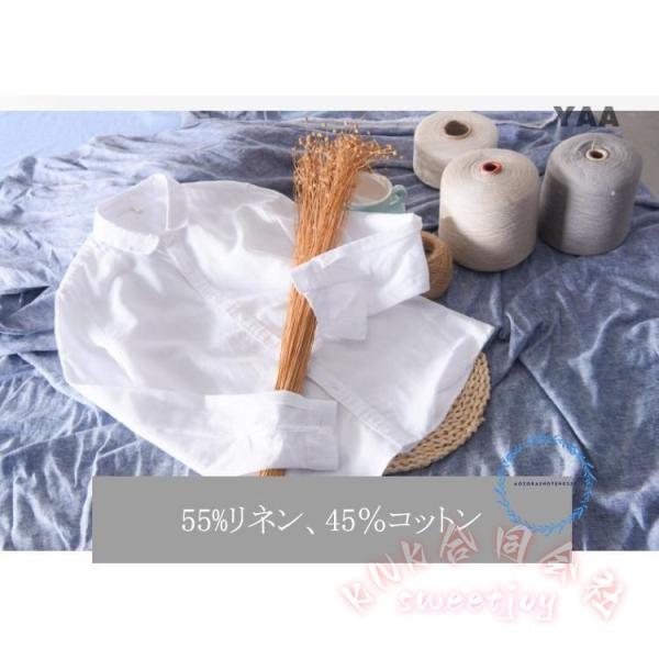 メンズ綿麻リネン白シャツ長袖カジュアルKNK(株）ナチュラル系の夏コーデに合うワイシャツ風トップスで大人の涼しい羽織りにも_15