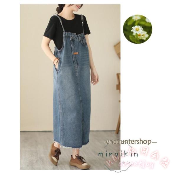 ジャンパースカート40代向けサロペットスカートKNK(株）ゆるカジでロング丈＆体型カバーできるオーバーオール系ワンピで春夏秋冬オールシーズン_8