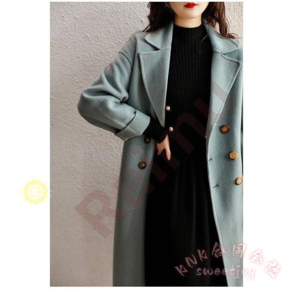 40代向けパール付き無地ニットワンピースKNK(株）秋冬長袖でロング丈フレアスカートの上品韓国風大人ワンピ＆ニットインナーにも