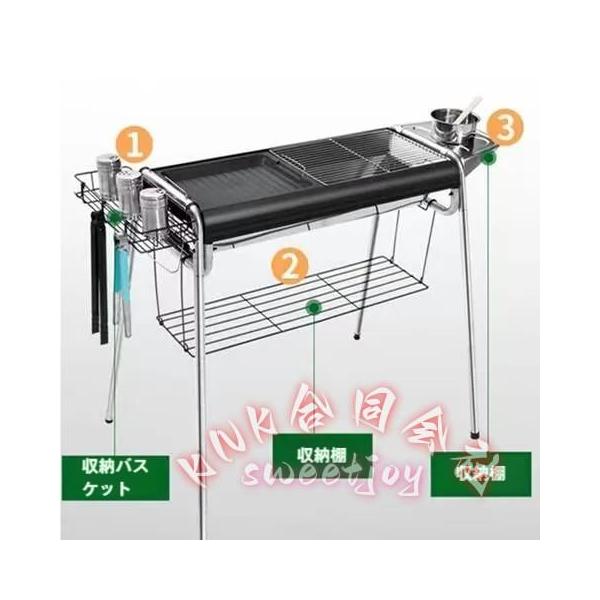 バーベキュー折りたたみグリル 高さ2段調節 鉄板付2WAYロストル KNK(株） アウトドアBBQ 収納袋付き 簡単キャンプグリル