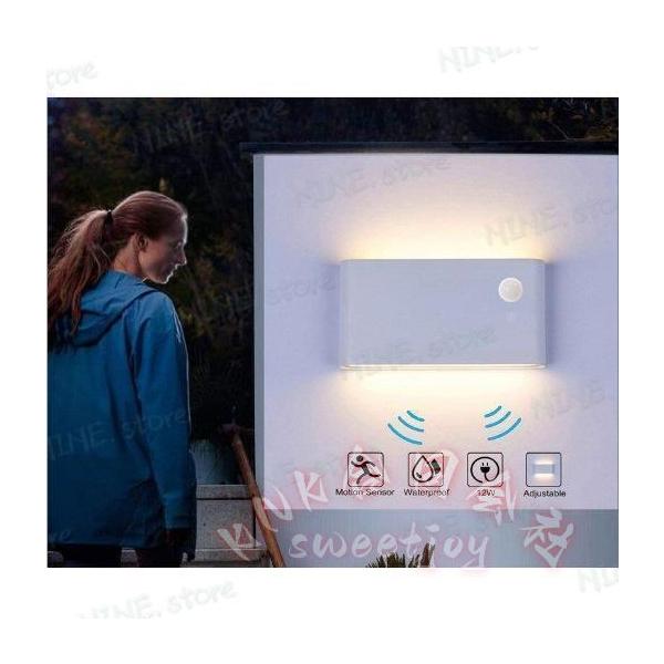 ウォールライト 人感センサー 防水 ブラケットライト KNK(株) LED内蔵 玄関照明 門灯 階段 ベランダ 庭園 外壁 防雨 工事必要 省エネ_1