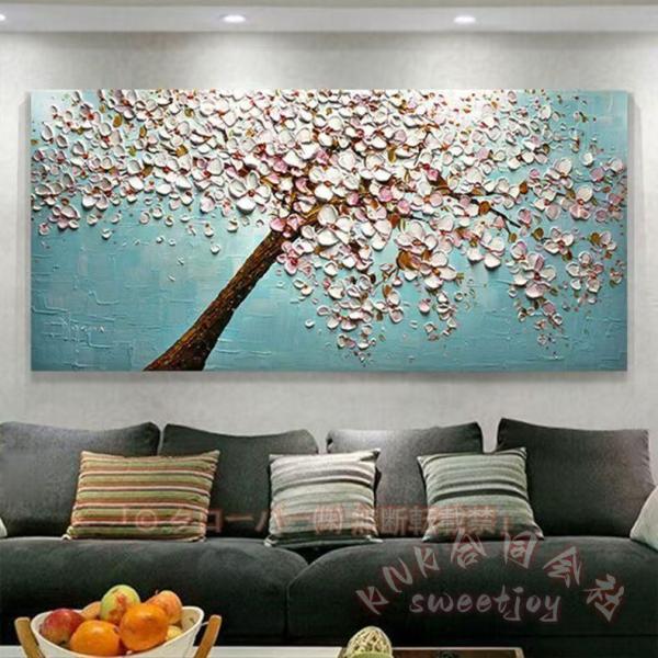 油絵 絵画 風景絵 木の絵 印象派 壁掛けインテリア 美術品 寝室 玄関 飾り KNK(株) 落ち着く景色で癒し 空間の雰囲気を上品に整える