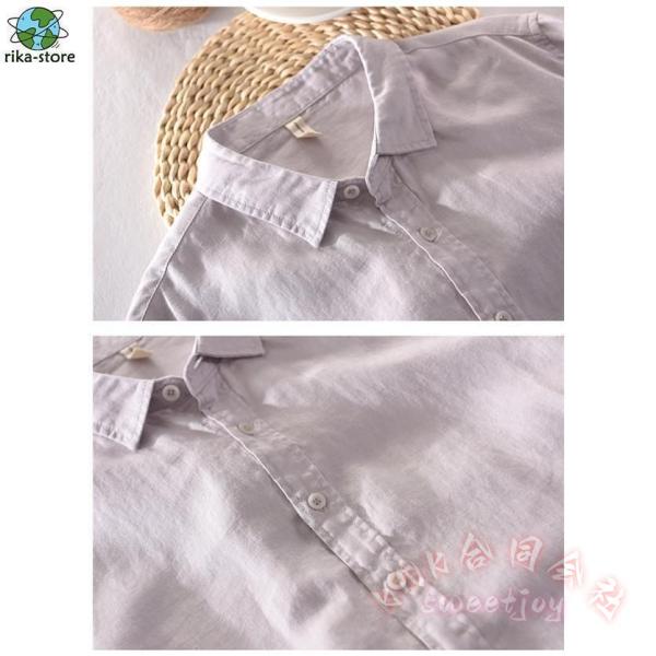 シャツ メンズ リネン 麻シャツ カジュアルシャツ ビジネス オフィス 秋服 シンプル 無地 長袖 ロールアップ 通勤 KNK(株) さらっと快適 きれいめにも着回せる_11