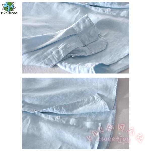 シャツ メンズ リネン 麻シャツ カジュアルシャツ ビジネス オフィス 秋服 シンプル 無地 長袖 ロールアップ 通勤 KNK(株) さらっと快適 きれいめにも着回せる_13